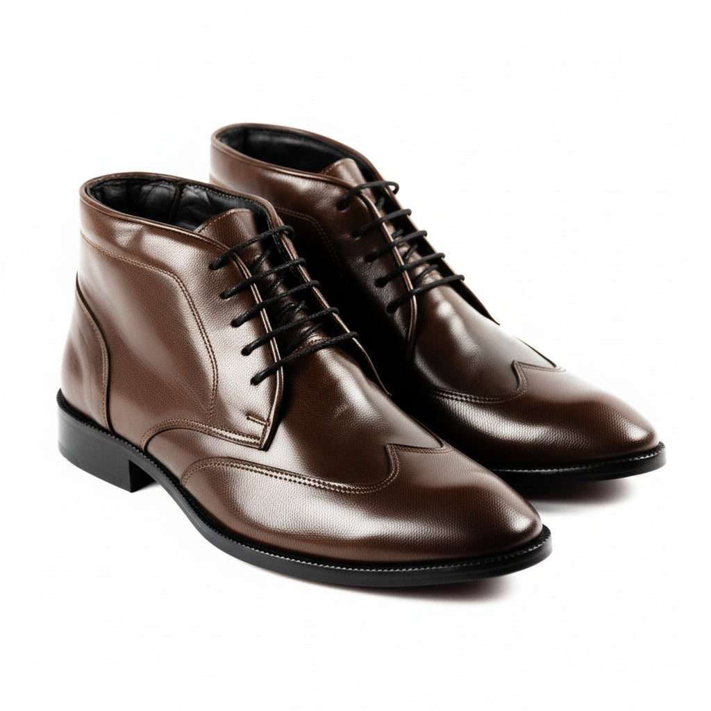 Perforated Dress Boots Moss