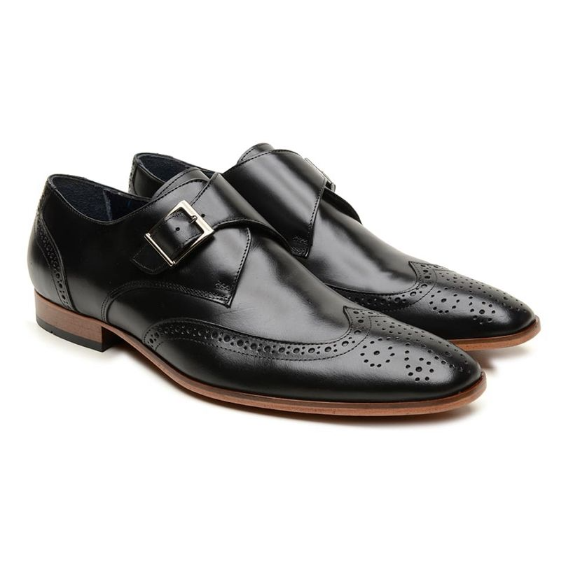Monk Strap Brogue Preto